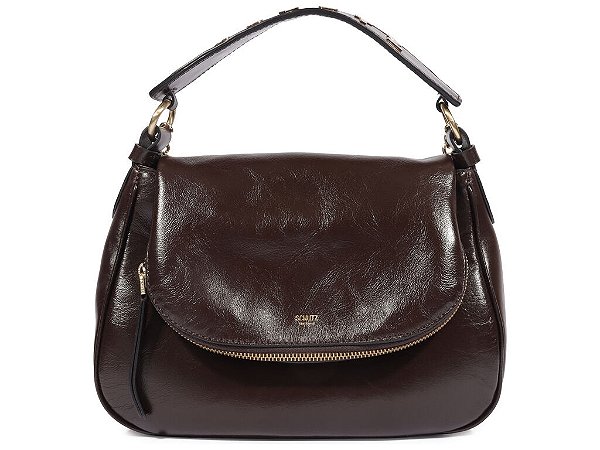 Bolsa Média Satchel Napa Luminato Em Couro Marsala Schutz