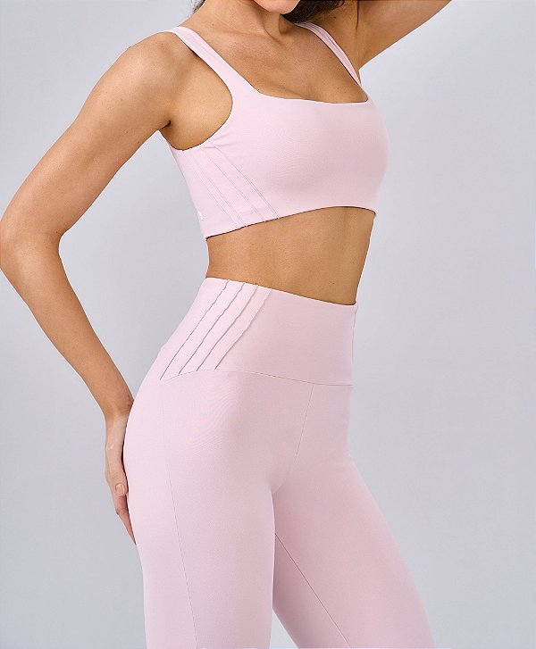 Legging Com Nervuras Alto Giro