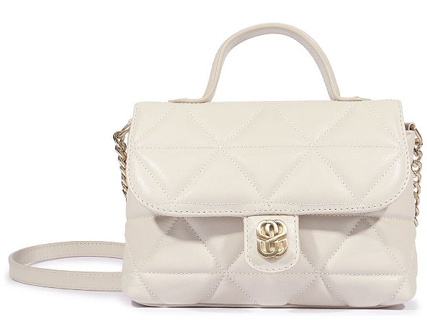 Bolsa Média Shoulder Napa Soft Seda Off White Schutz