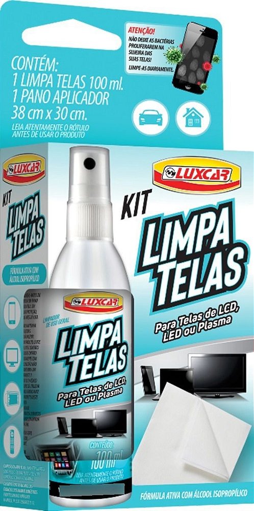 Kit Limpa Telas Celular Notebook Tablet Monitor 100ml Luxcar