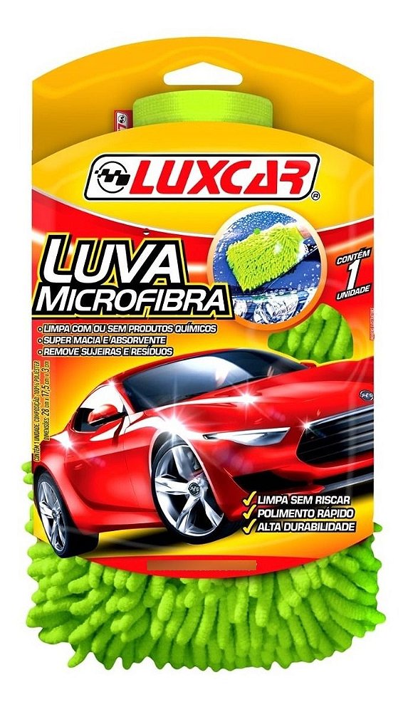 Luva Microfibra Para Lavar Carro Automotiva Luxcar