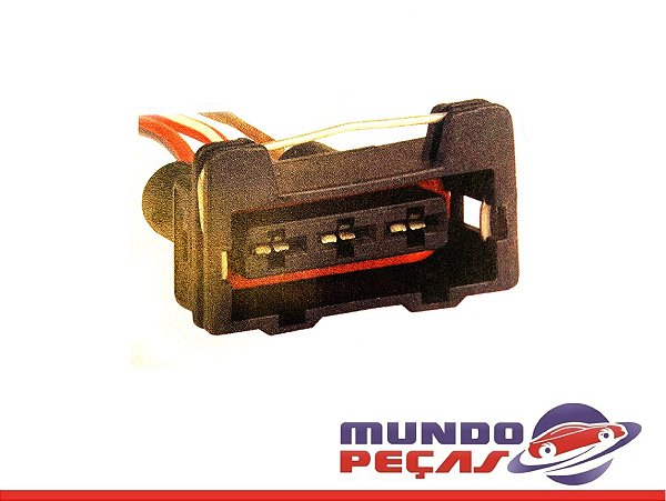 Chicote de Motor do Ventilador do Radiador Golf Polo Passat Audi Cordoba Ibiza 94 98 - 3 Vias - Fêmea