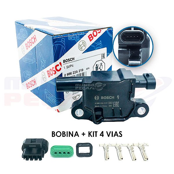 Bobina De Ignição Bosch - Onix Prisma Camaro + kit 4 vias