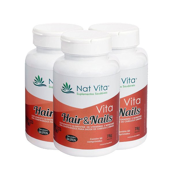Kit 3un Vita Hair & Nails 60 Comprimidos