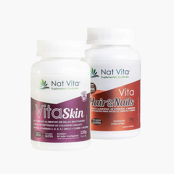 Kit Vita Skin 60 Balas MAIS  Vita Hair e Nails 60 Cpr
