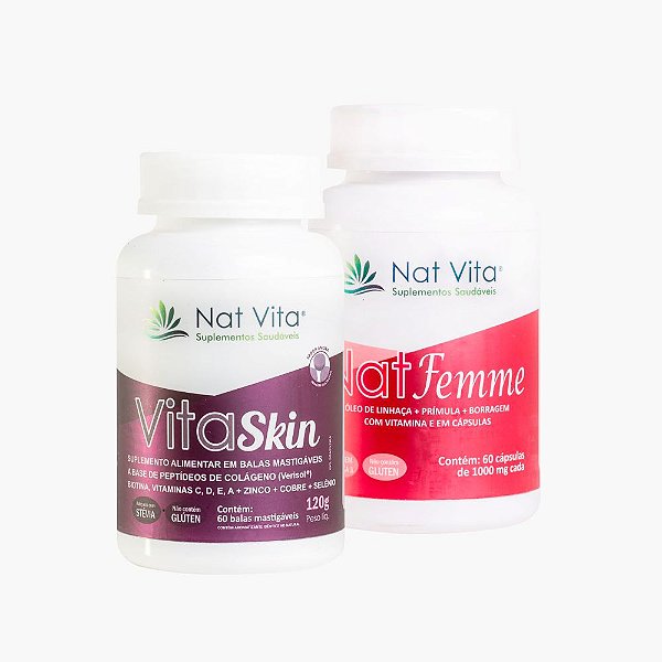 Kit Nat Femme 60 Cáps  MAIS Vita Skin 60 balas