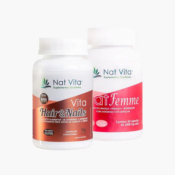 Kit Nat Femme 60 Cáps  MAIS Vita Hair 60 Cpr.