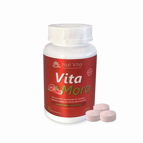 Vita Moro Sabor Pink Lemonade - 60 balas mastigáveis