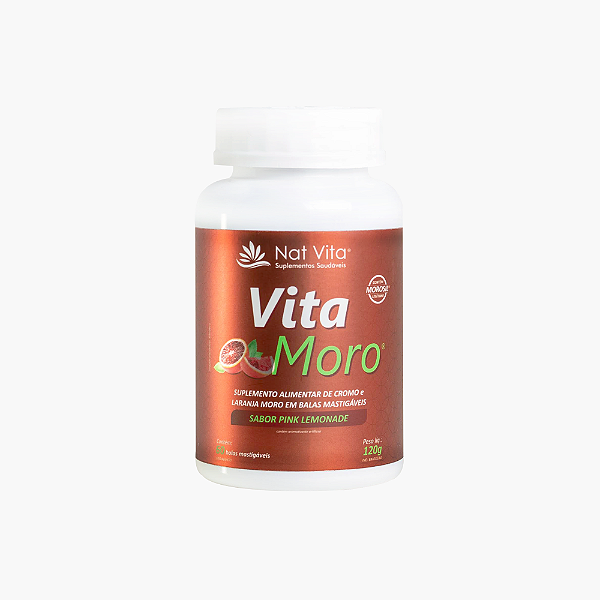 Vita Moro Sabor Pink Lemonade - 60 balas mastigáveis