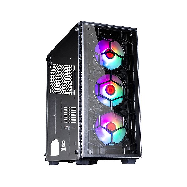 Gabinete Gamer Redragon Diamond Storm Pro Preto com 3 Fans - CA903 Pro