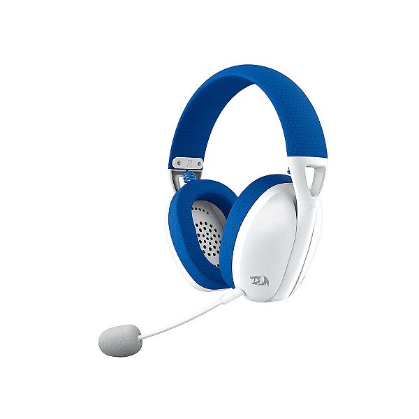 Headset Gamer Redragon Ire Pro H848 Bluetooth/Wireless - Branco e Azul