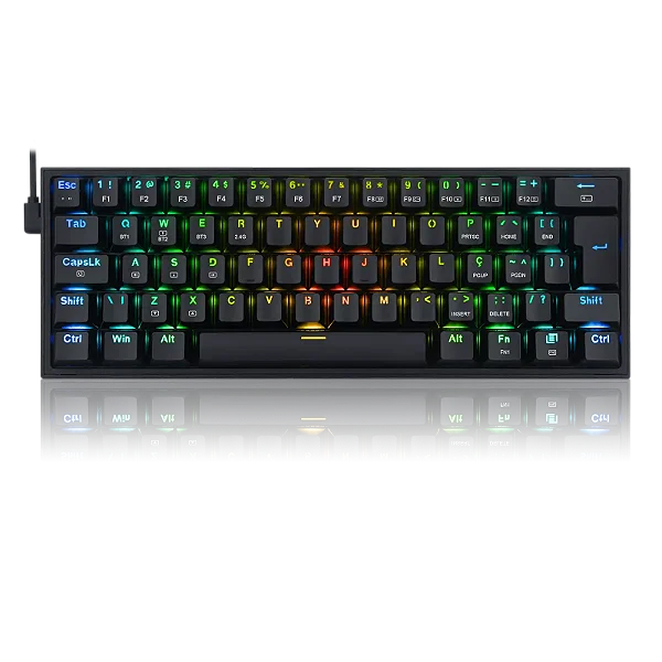 Teclado Gamer Redragon Fizz Pro K616-RGB-B Switch brown Sem Fio - Preto
