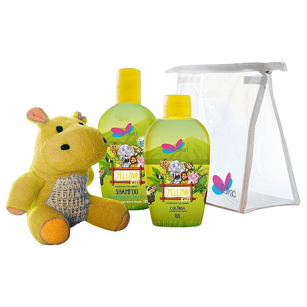 Kit Delikad Kids Safari Colônia + Shampoo Hyppo Yellow