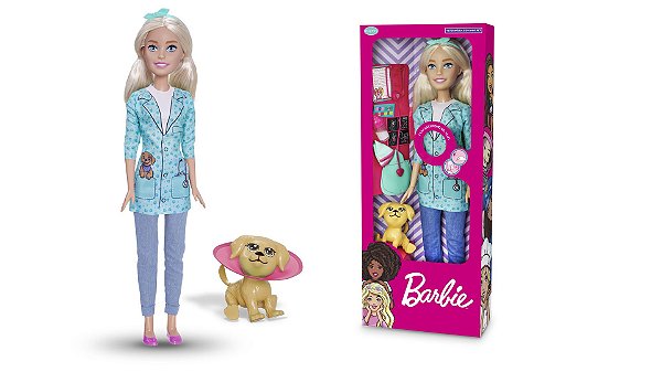 Large Doll Veterinária - Com 12 Frases - Barbie Profissões® - Mattel™