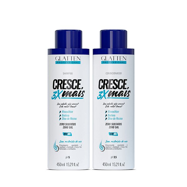 Kit Cresce 3x Mais - 450ml - (Passo 1 e 2) - (Frete Grátis + Brinde)