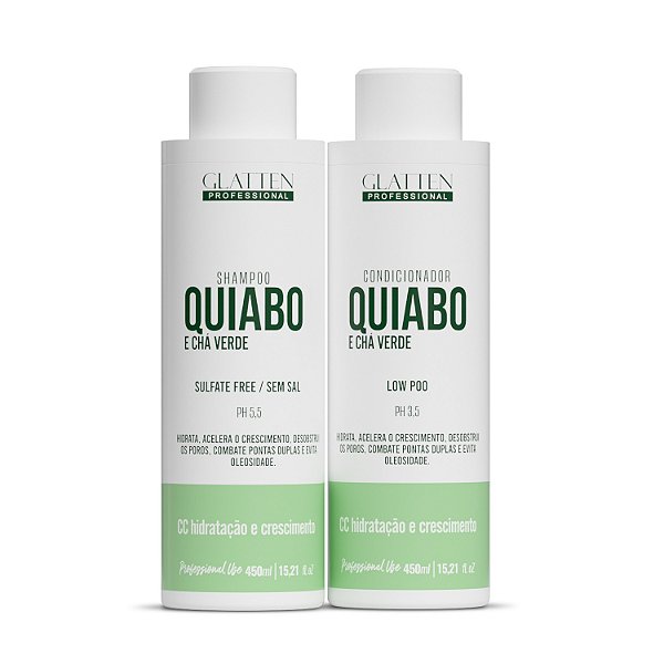 Kit Condicionador e Shampoo Quiabo e Chá Verde - 900ml - (Frete Grátis)