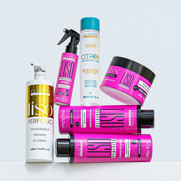Combo Liso Máximo - Kit Completo Liso Perfeito + Liso Perpétuo 500ml + Shampoo Citrox - (Frete Grátis)