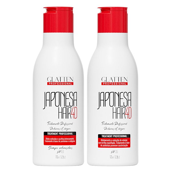 Kit Escova Japonesa Glatten Máscara para Alisamento e Shampoo Anti Resíduos