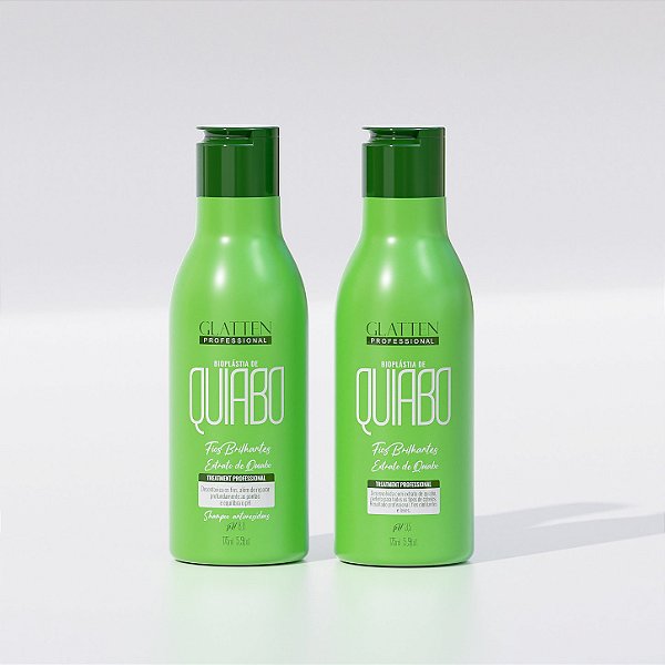 Kit Escova Quiabo Glatten Máscara para Alisamento e Shampoo Anti Resíduos