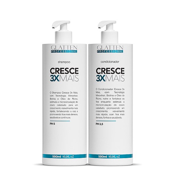 Combo Cresce 3x Mais Shampoo + Condicionador