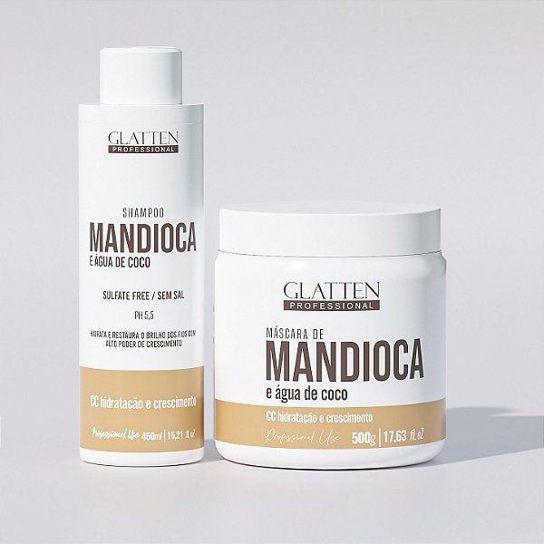 Shampoo e Máscara - Mandioca e Água de Coco