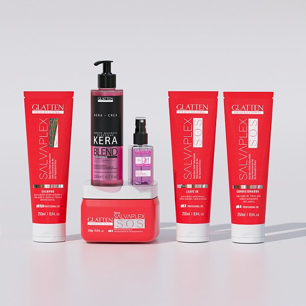 RECONSTRUÇÃO INTELIGENTE - KIT COMPLETO SALVAPLEX + KERABLEND + PERFUME HEY GRIL