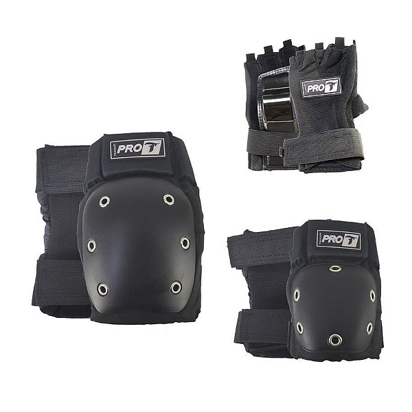 Traxart Kit de Proteção Pro-T DG 300 Preto - Patins e Skate