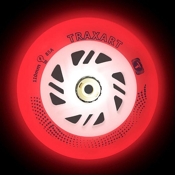 Traxart Rodas Inline com LED 110mm / 85A - Led Vermelho DY-002 (3 unidades)
