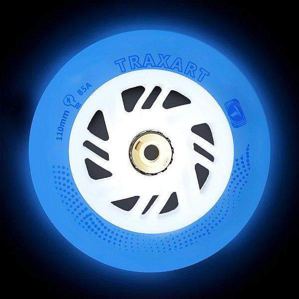 Rodas traxart Inline com LED 110mm / 85A Azul - 3 unidades