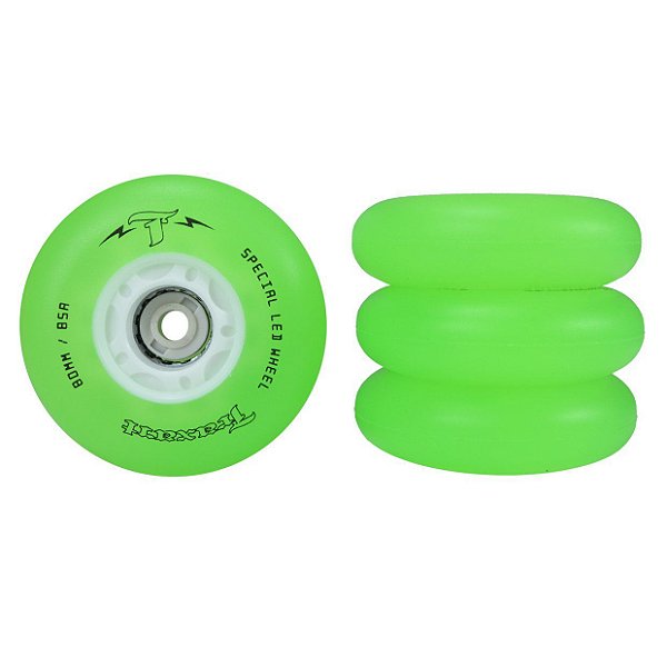 Rodas Traxart Inline Led Special 80mm/85a Verde - 4 unidades