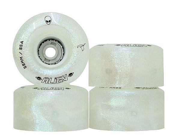 Traxart Rodas QUAD Led Alien 58mmX 32mm/85A - Pérola branco (4 unidades)