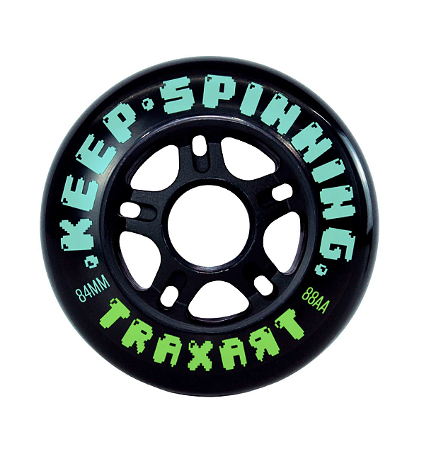 Traxart Rodas Freestyle SPINNING 84mm 88A preta - FA-130 (4 unidades)