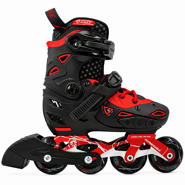 Patins FlyingEagle Infantil ajustável S9 - Black/Red Abec 7 - 25 AO 29