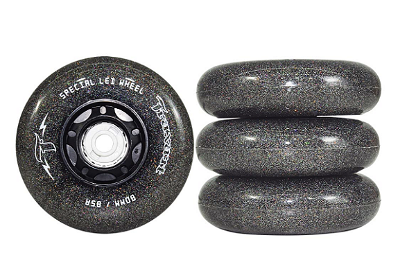 Rodas Traxart Led Special Glitter Preto 80mm/85a