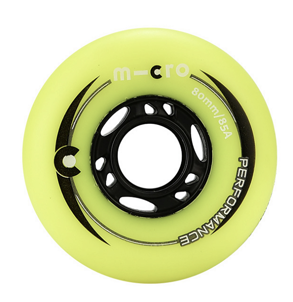 Rodas Micro Performance 80mm / 85a - AMARELO (4 unidades)