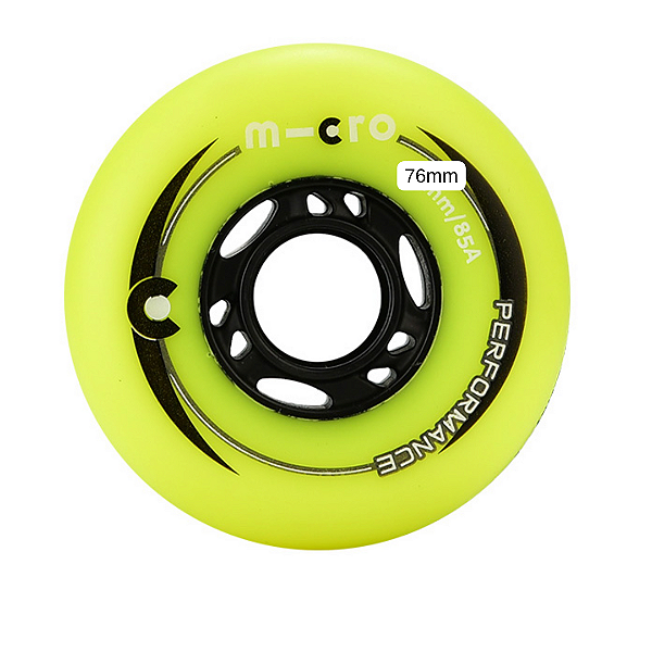 Rodas Micro Performance 76mm / 85a - AMARELO (4 unidades)