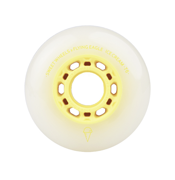 Roda Flying Eagle Ice Cream 80mm - Amarela / tubo com 8 rodas