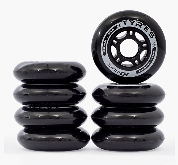 Rodas HD Inline Tyres - 80mm / 85A - Preto (8 Unidades)