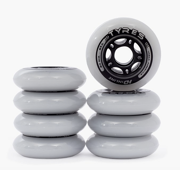 Rodas HD Inline Tyres - 80mm / 85A - Cinza (8 Unidades)