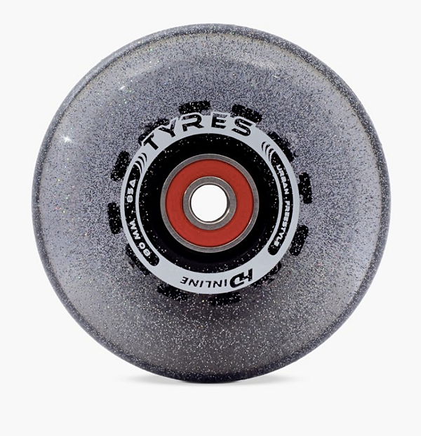 Rodas HD Inline Tyres LED - 80mm / 85A - Preto Glitter (4 Unidades)