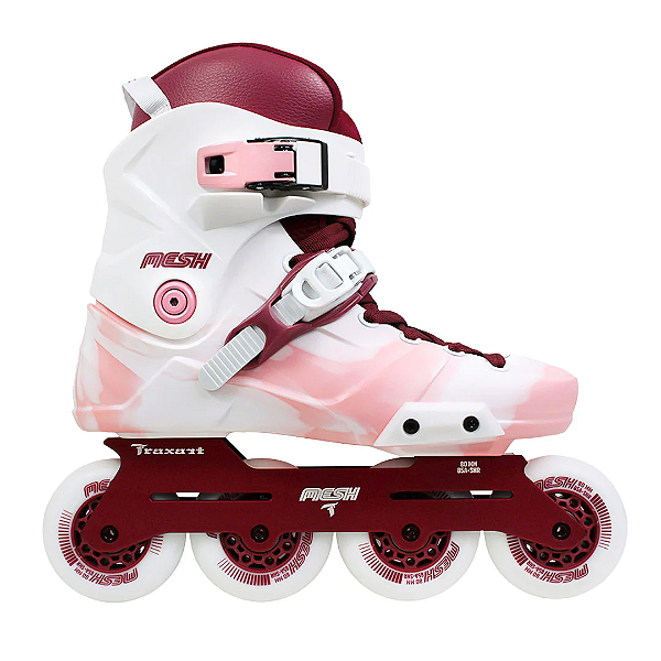 Traxart Patins Mesh Branco/pink - 80mm Abec-9 Cromo