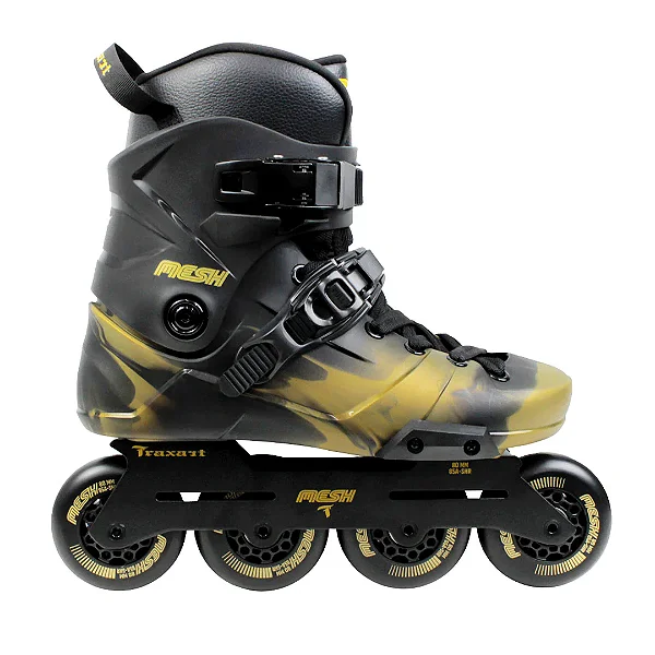 Traxart Patins Mesh Black /gold - 80mm Abec-9 Cromo