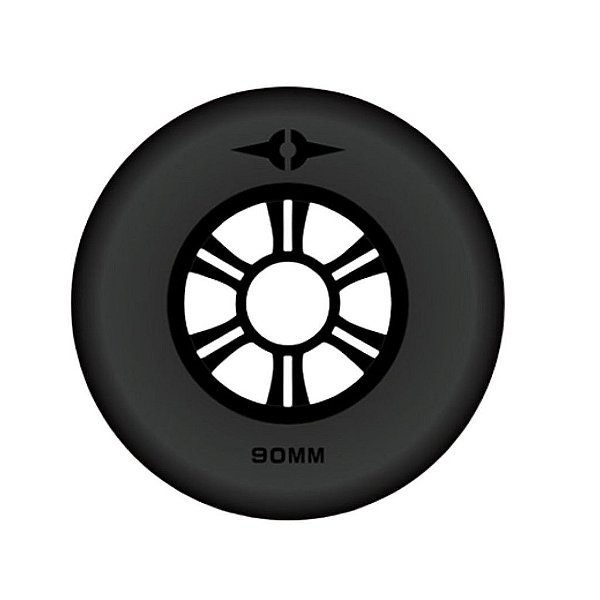 Rodas Para Patins Inline Alcedo One - 90mm Preta / unidade (avulsa)