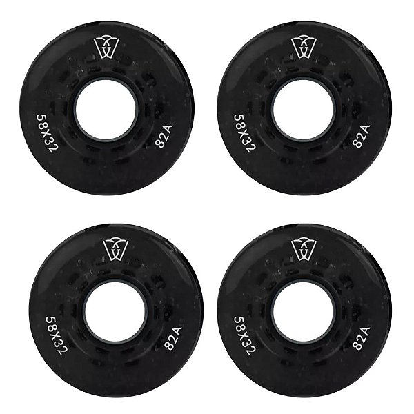Rodas para Patins Quad Wintersweet BLACK 58mm - Preta (4 unid)