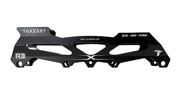 Traxart Base Híbrida DX-007 – 3 Rodas 110mm ou 4 Rodas 80mm (Preta)