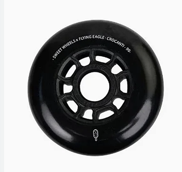 Roda Flying Eagle Crocanti 90mm 88a / Preta - unidade