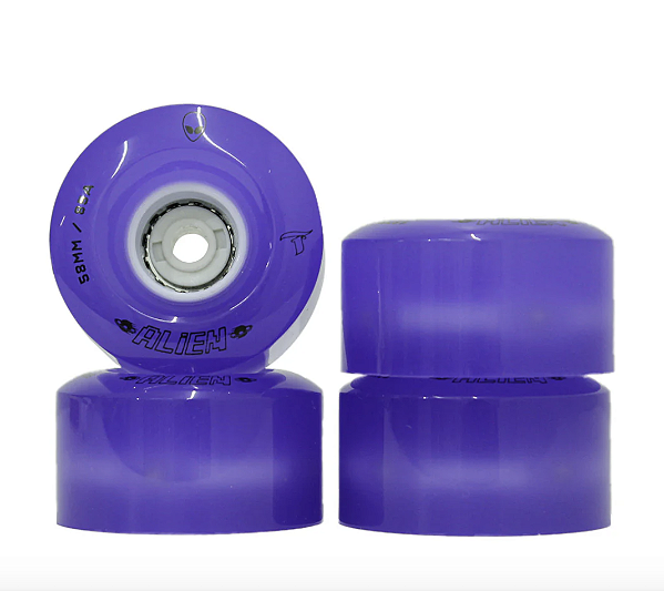Rodas Traxart QUAD Led Alien 58mmX 32mm/85A - Roxa (4 unidades)