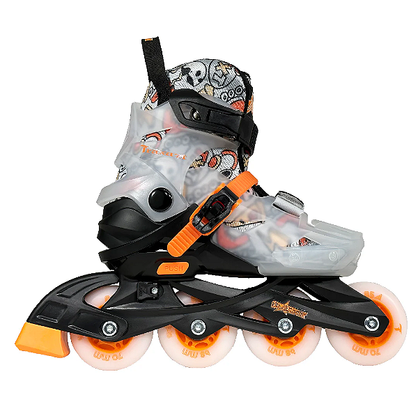 Patins Traxart Infantil Starlight Preto Com Rodas Led abec9 / 26 AO 37