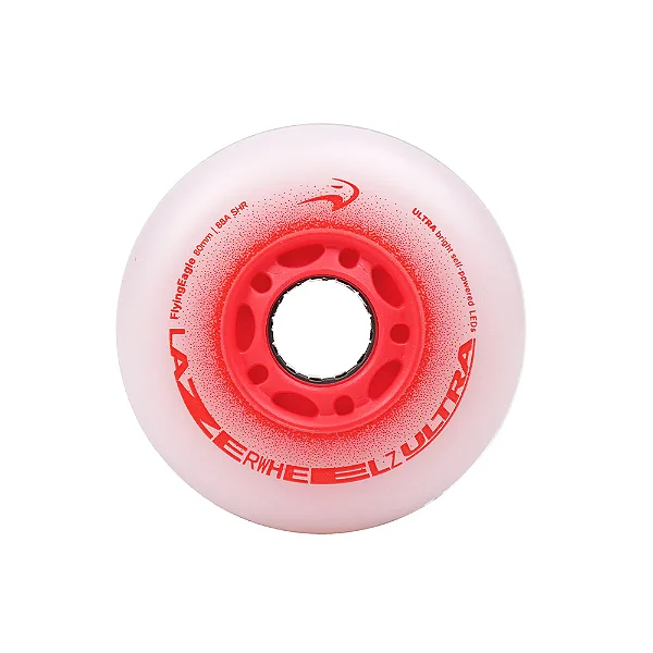 PRÉ-VENDA: RODA LED FLYINGEAGLE LAZERWHEELZ ULTRA - vermelha / UNIDADE: 72mm, 76mm ou 80mm