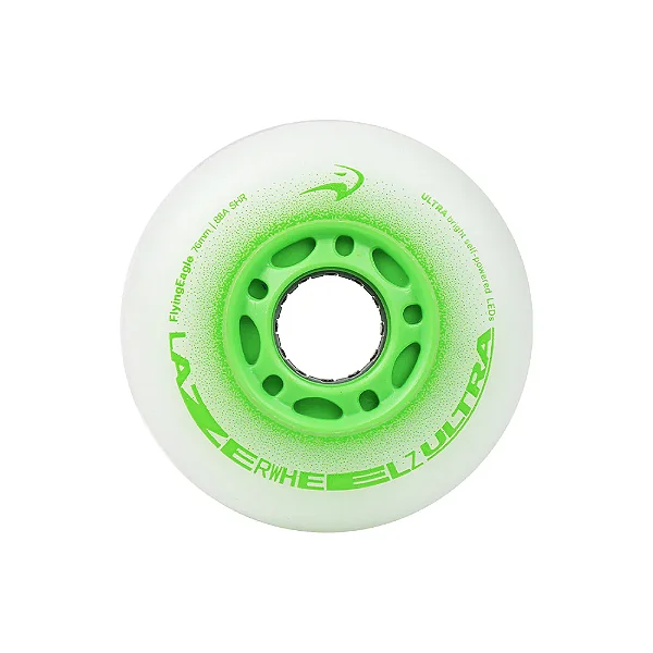 PRÉ-VENDA: RODA LED FLYINGEAGLE LAZERWHEELZ ULTRA - VERDE / UNIDADE: 72mm, 76mm ou 80mm